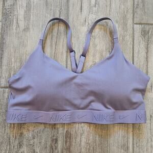 Nike Dri-FIT Indy Low Support Sports Bra Womens Size L Purple Yoga Comfort Soft